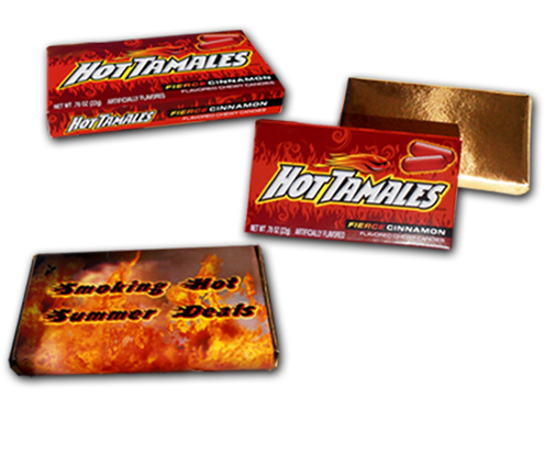 pocket size boxes of Hot Tamales candies